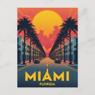 Cartão Postal Palmas Art Deco de Miami Beach