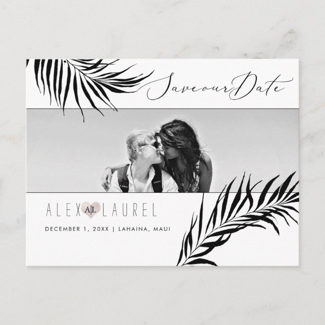 Cartão Postal Palmas Pretas de Cores d'Água do PixDezines, Salva (Frente)