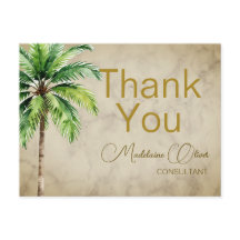 Palmeira Aquarela Tropical Obrigado 