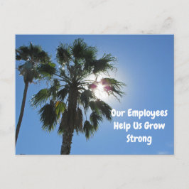 Cartão Postal Palmeira de Agradecimento aos Funcionários Tropica