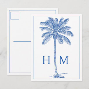 Cartão Postal Palmeira Palmeto Costeira Azul Monograma