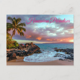 Cartão Postal Palmeira tropical havaiana Tree Sandy Beach Paradi