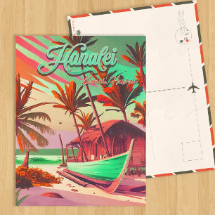 Cartão Postal Palmeira tropical solar Hanalei Kauai Hawaii 60