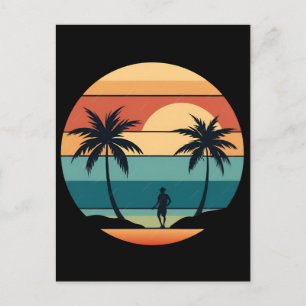 Cartão Postal Palmeiras da Praia do Pôr do Sol Vibrações de Verã