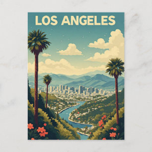 Cartão Postal Palmeiras de Los Angeles Paisagem Urbana Memórias