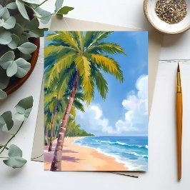 Cartão Postal Palmeiras de Maui Beach Pintura