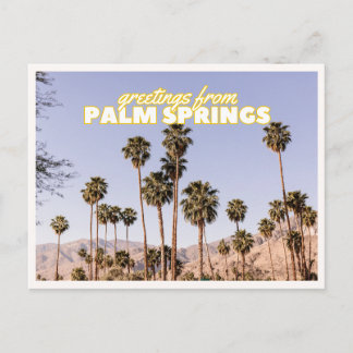 Cartão Postal Palmeiras de Palm Springs Retrô Viagem Antiga