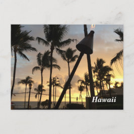 Cartão Postal Palmeiras e Pôr do Sol Havaiano