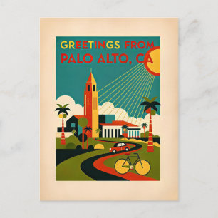 Cartão Postal Palo Alto CA Viagens Retrô
