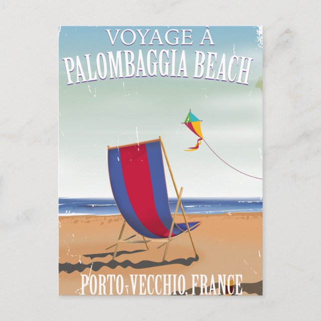 Cartão Postal Palombaggia Beach, France poster de viagens (Frente)