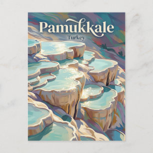 Cartão Postal Pamukkale Castelo de Algodão Turquia