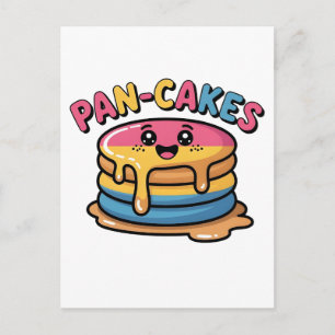 Cartão Postal Pan-Bolinhos Engraçado Pansexual LGBTQ Engraçado O