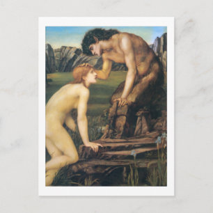 Cartão Postal Pan e Psyche - Edward Burne-Jones
