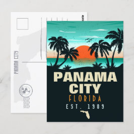 Cartão Postal Panamá City Florida Retro Sunset Souvenirs 60s