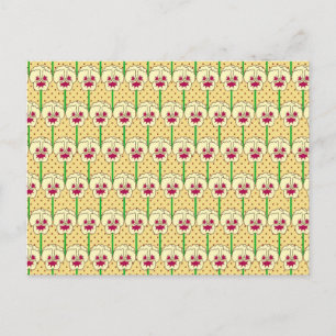 Cartão Postal Pancas amarelas - padrão de papel de parede retrô