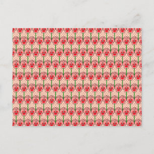 Cartão Postal Pancas de coral - padrão de papel de parede retrô