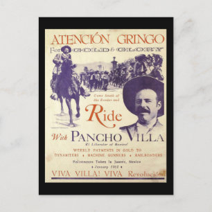Cartão Postal Pancho Villa Mexicano Herói General