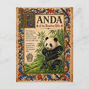 Cartão Postal Panda, Arte de Bestiário Medieval