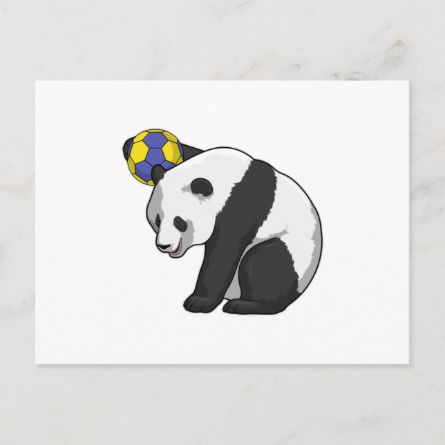 Cartão Postal Panda at Handball Sports (Frente)