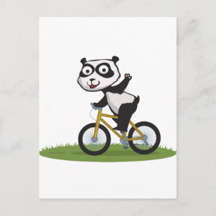 Cartão Postal Panda Bear Biker