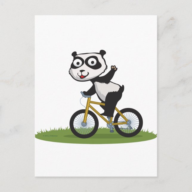Cartão Postal Panda Bear Biker (Frente)
