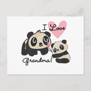Cartão Postal Panda Bears I Love Grandma