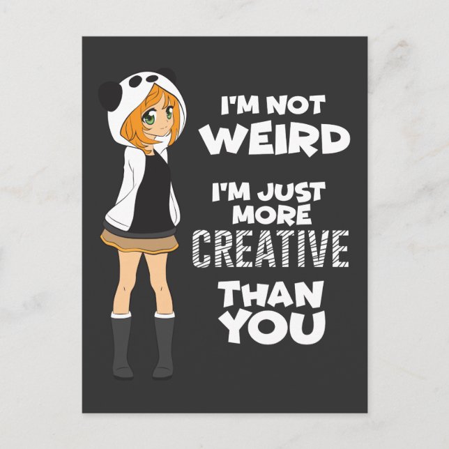 Cartão Postal Panda bonito do fã do Anime de Kawaii do presente (Frente)