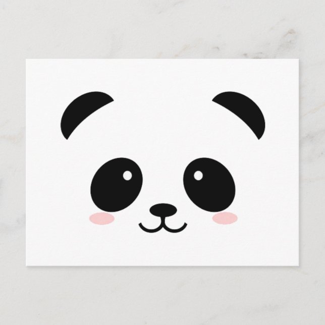 Cartão Postal Panda branca, preto e branco (Frente)