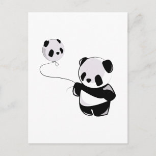 Cartão Postal Panda com balão