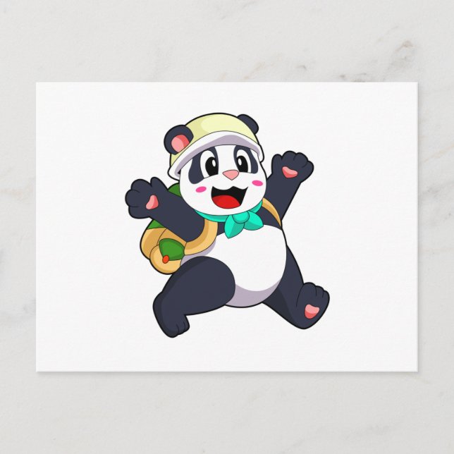 Cartão Postal Panda como Aluno (Frente)