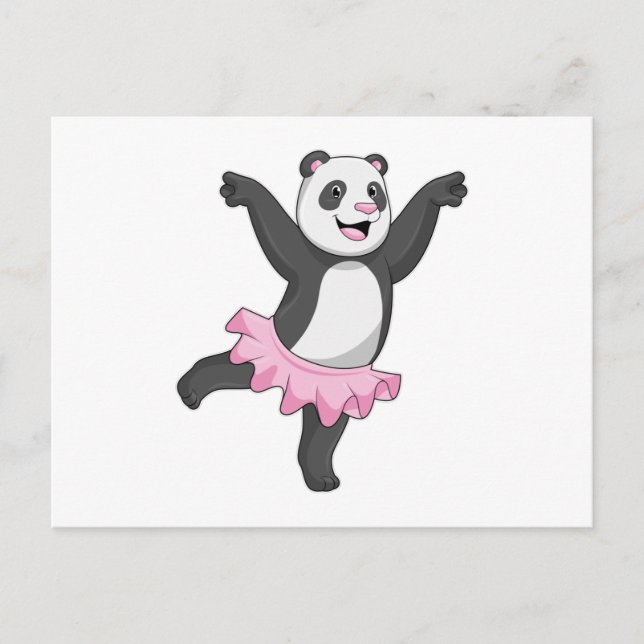 Cartão Postal Panda como Bailarina de Balé (Frente)