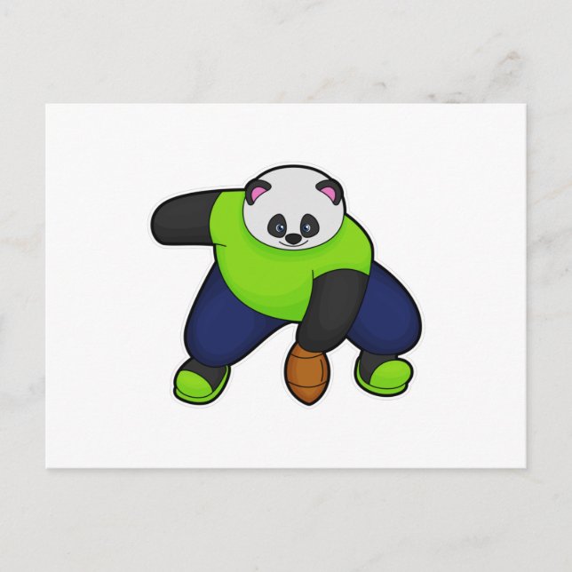 Cartão Postal Panda como jogador de futebol com bola de futebol (Frente)