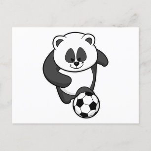 Cartão Postal Panda como jogador de futebol no futebol