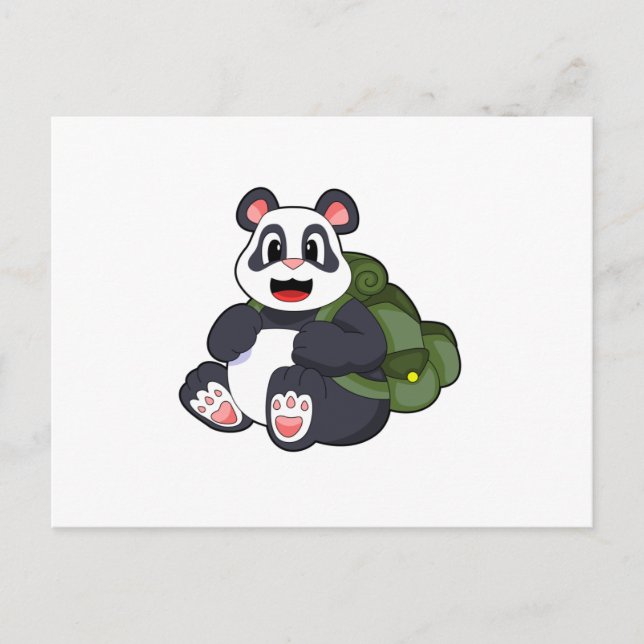 Cartão Postal Panda como Mochileiro (Frente)