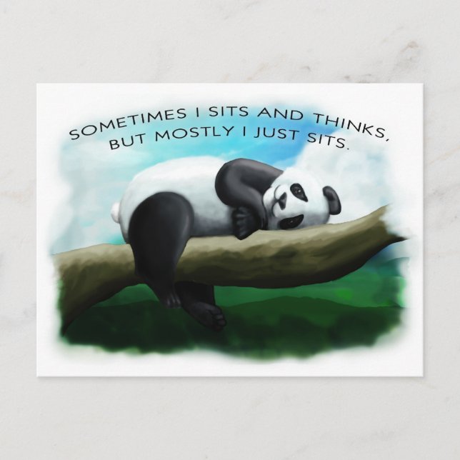 Cartão Postal Panda de assento (Frente)