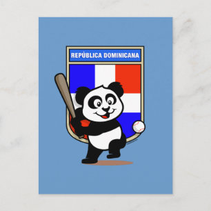 Cartão Postal Panda de Beisebol da República Dominicana
