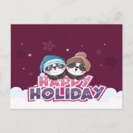 Cartão Postal Panda de Férias Felizes