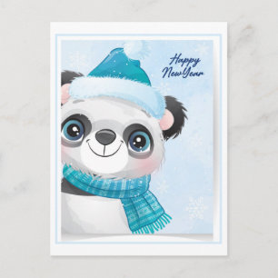 Cartão Postal Panda de Natal