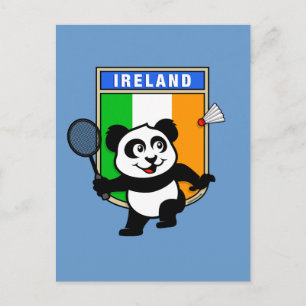 Cartão Postal Panda do Badminton Irlanda