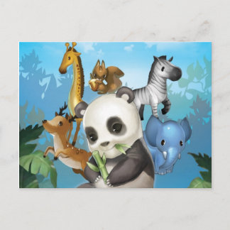 Cartão Postal panda e amigo