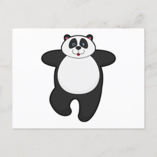 Cartão Postal Panda em exercício de alongamento de yoga