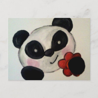 Cartão Postal Panda Flower