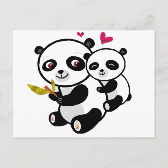 Cartão Postal Panda Love <3 (Frente)
