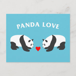 Cartão Postal Panda Love (azul)