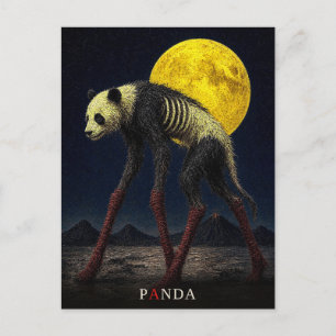 Cartão Postal Panda Meias Longas gótico Surrealista
