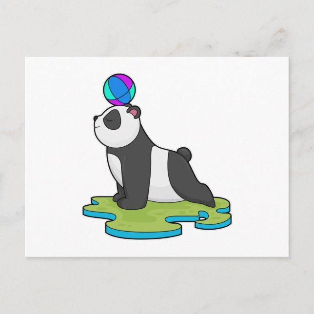 Cartão Postal Panda na Aptidão Física de Yoga (Frente)