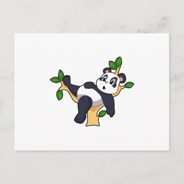 Cartão Postal Panda na Árvore (Frente)