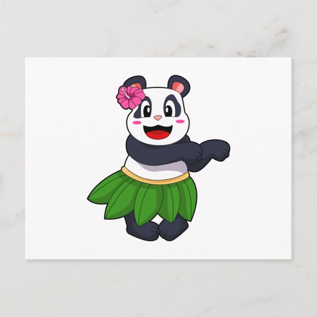 Cartão Postal Panda na dança de ballet (Frente)
