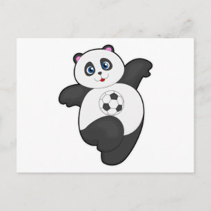 Cartão Postal Panda no Esporte de Futebol