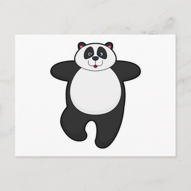 Cartão Postal Panda no exercício de alongamento de yoga (Frente)